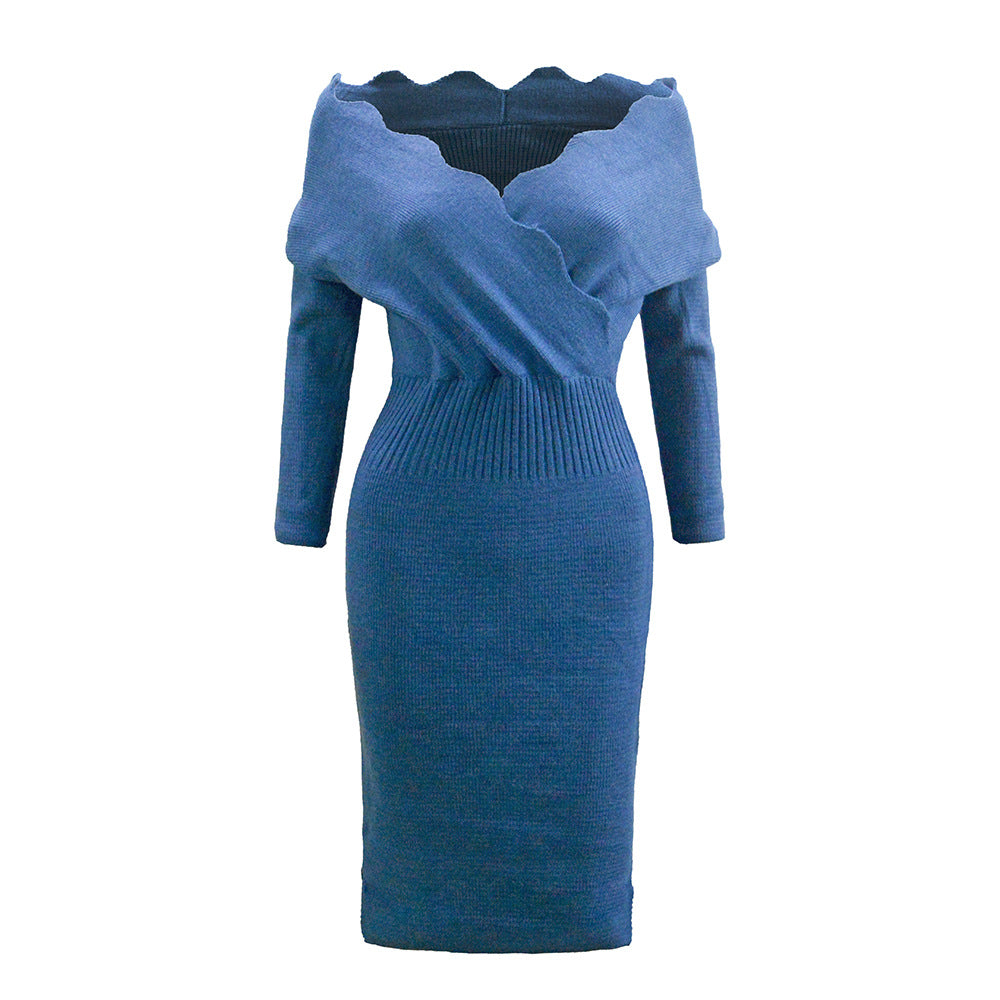 Women's knit dress with off-the-shoulder design and fitted cut Lune London