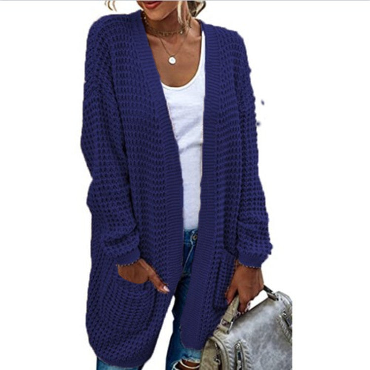 Thick knitted jacket for women with deep pockets and casual fit Lune London