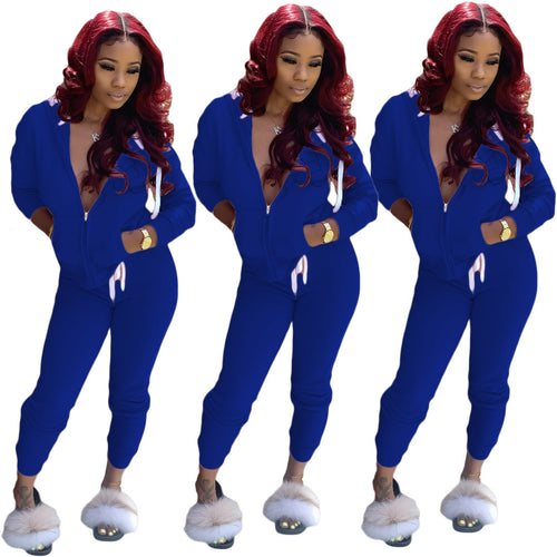 Women Sporty Jumpsuit with Hood and Side Pockets Amarae