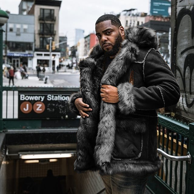 Men’s Sheepskin Coat with Faux Fur Collar – Warm & Stylish | Lune London