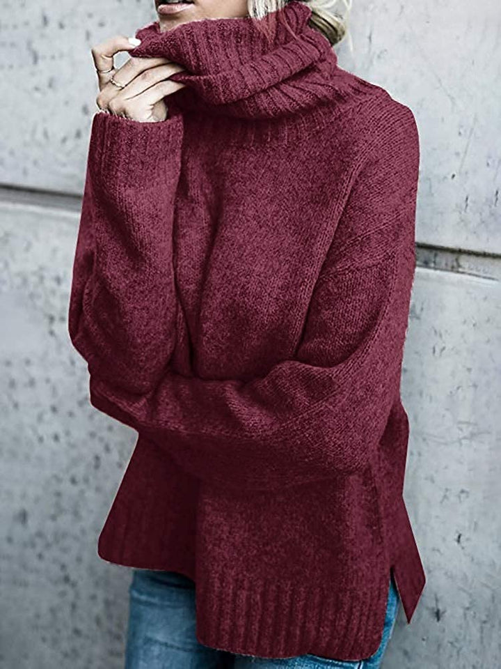 Casual sweater for women with high collar and textured surface Lune London