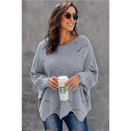 Airy knit sweater for women with wave design Amarae