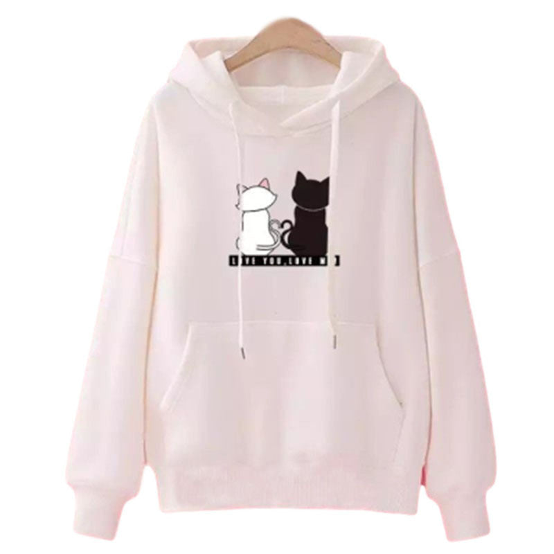 Women's hoodie with cute cat design and casual fit Chic & Stil
