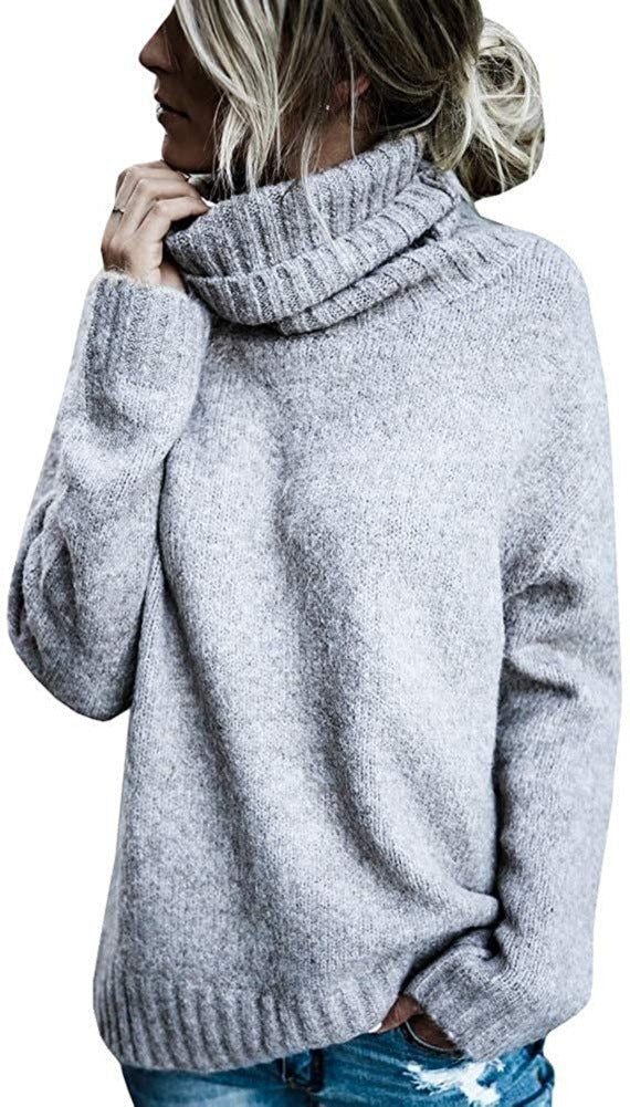 Casual sweater for women with high collar and textured surface Lune London