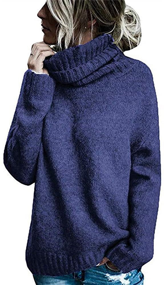 Casual sweater for women with high collar and textured surface Lune London