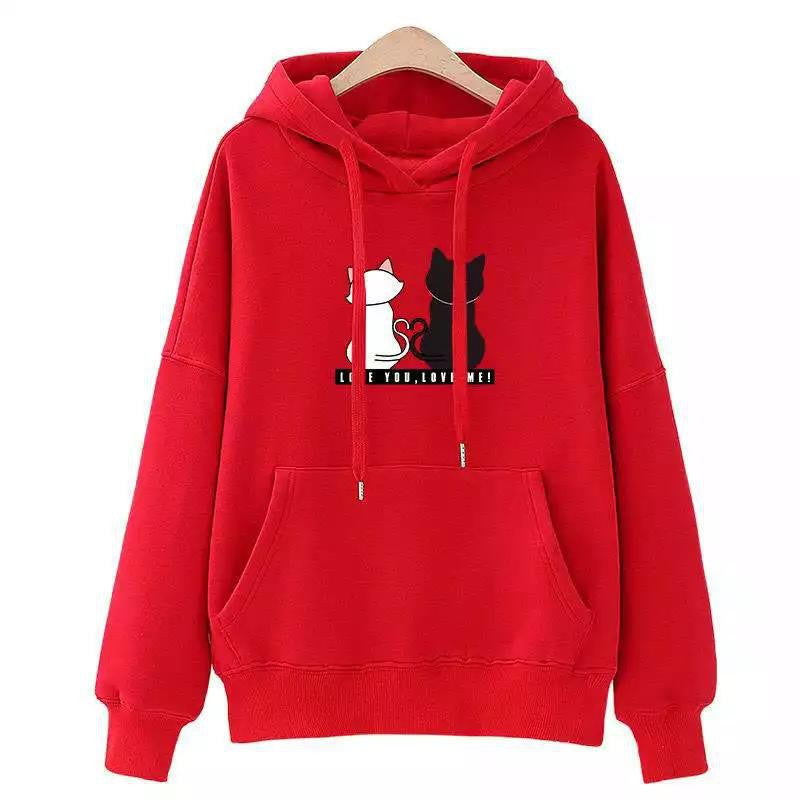 Women's hoodie with cute cat design and casual fit Chic & Stil