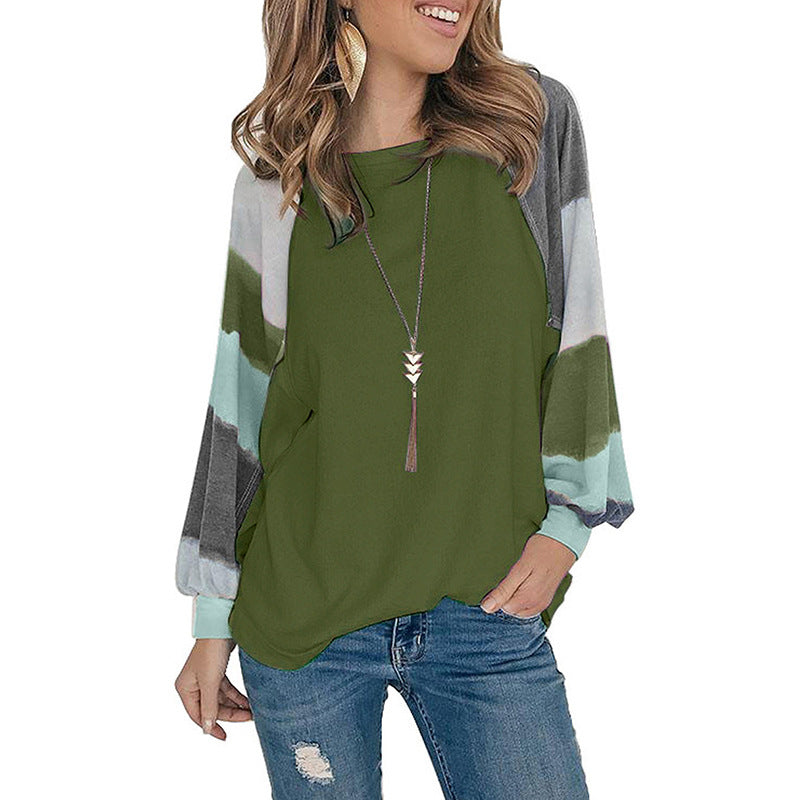 Fashionable women's sweatshirt with colorful puff sleeves and a relaxed fit Lune London