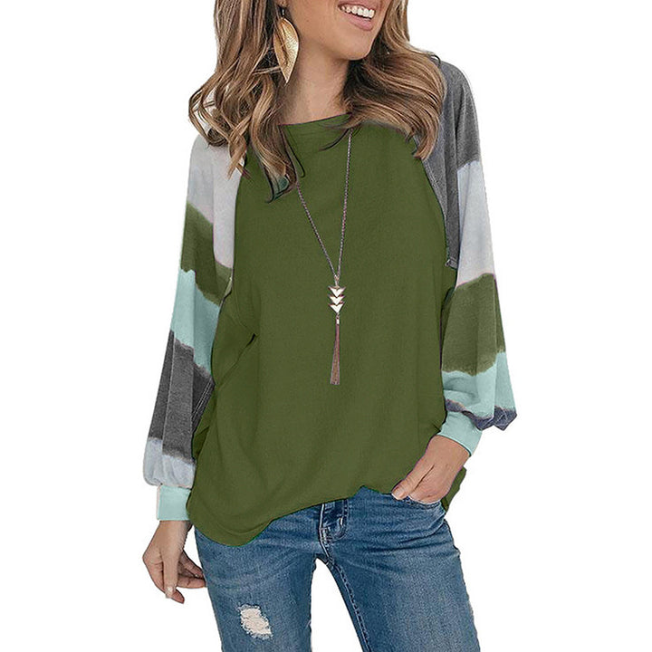 Fashionable women's sweatshirt with colorful puff sleeves and a relaxed fit Lune London