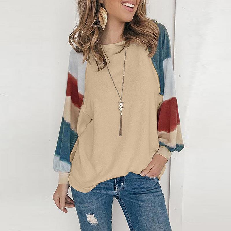 Fashionable women's sweatshirt with colorful puff sleeves and a relaxed fit Lune London