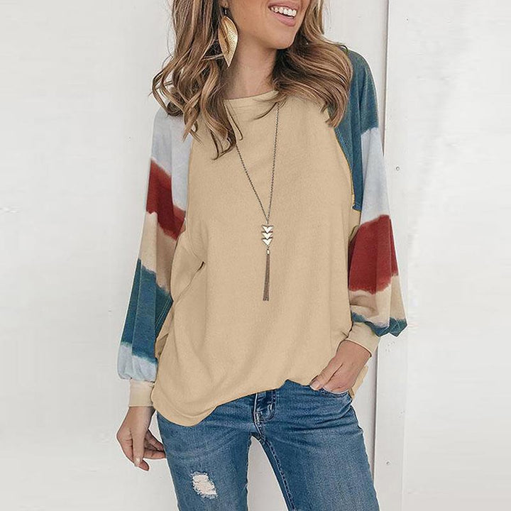 Fashionable women's sweatshirt with colorful puff sleeves and a relaxed fit Lune London