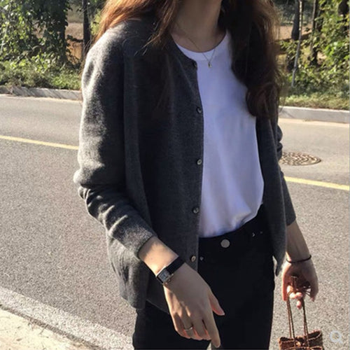 Ladies cardigan with fine texture and elegant button details Amarae