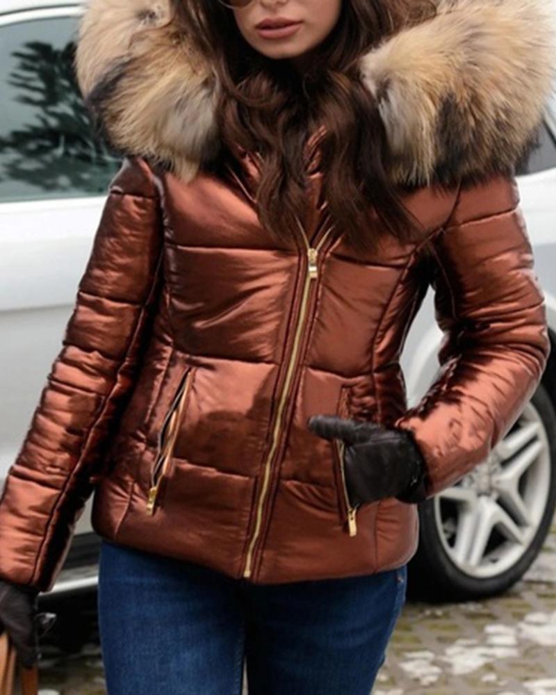 Lady quilted jacket with luxurious fur collar and practical pockets Lune London