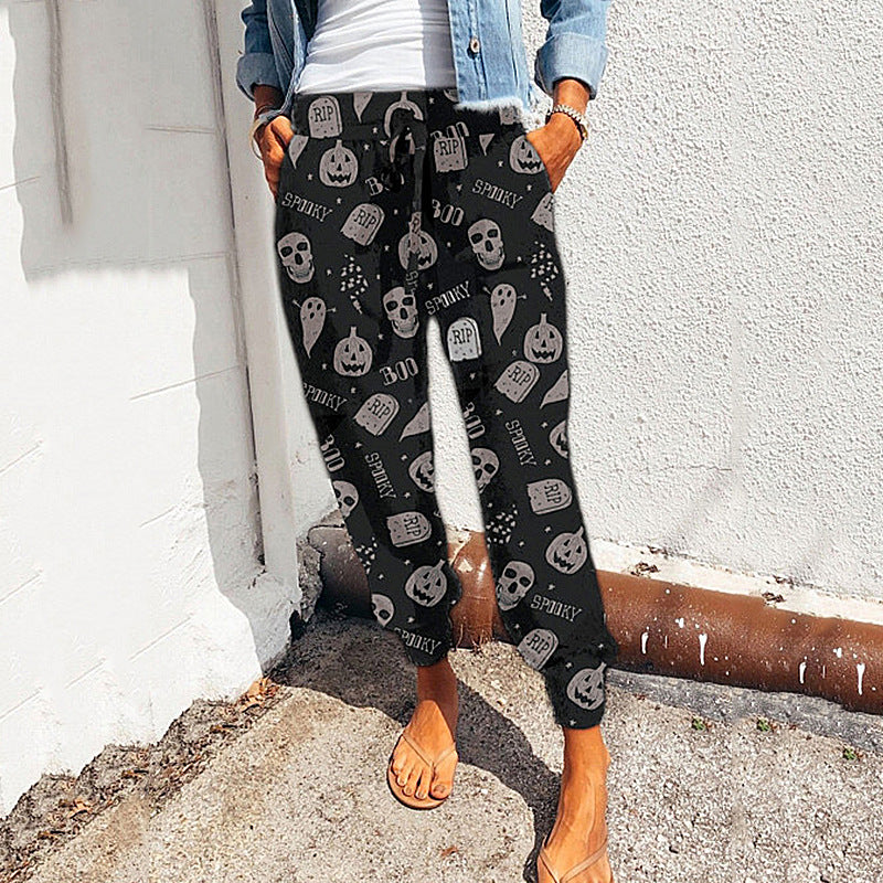 Layered print joggers for women, relaxed fit Lune London
