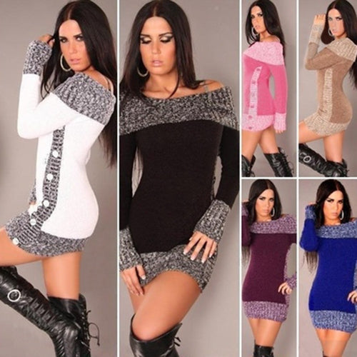 Knitted strapless dress for women with button details Amarae