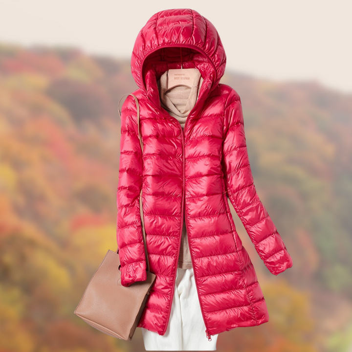 Lune London Down Jacket | Ultra-lightweight transition coat for women with hood