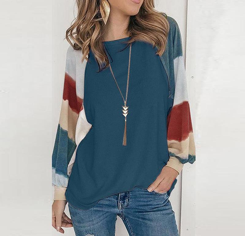 Fashionable women's sweatshirt with colorful puff sleeves and a relaxed fit Lune London
