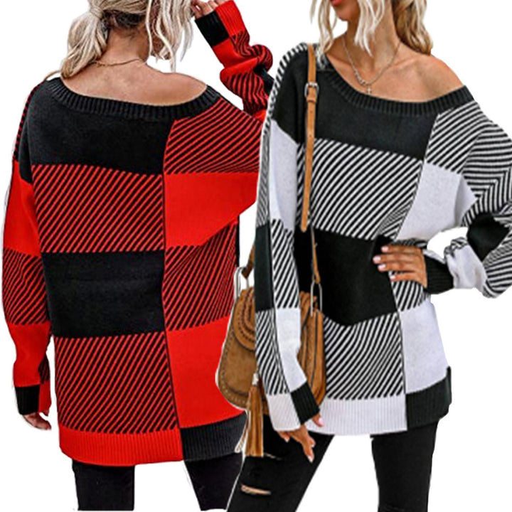 Casual oversized pullover for women with modern block stripes Lune London