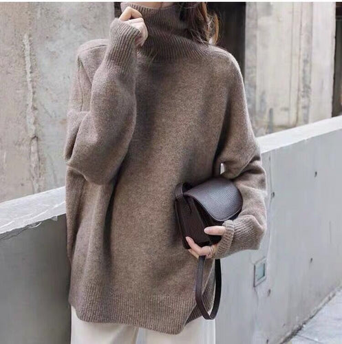 Oversized turtleneck sweater for women in soft material Amarae