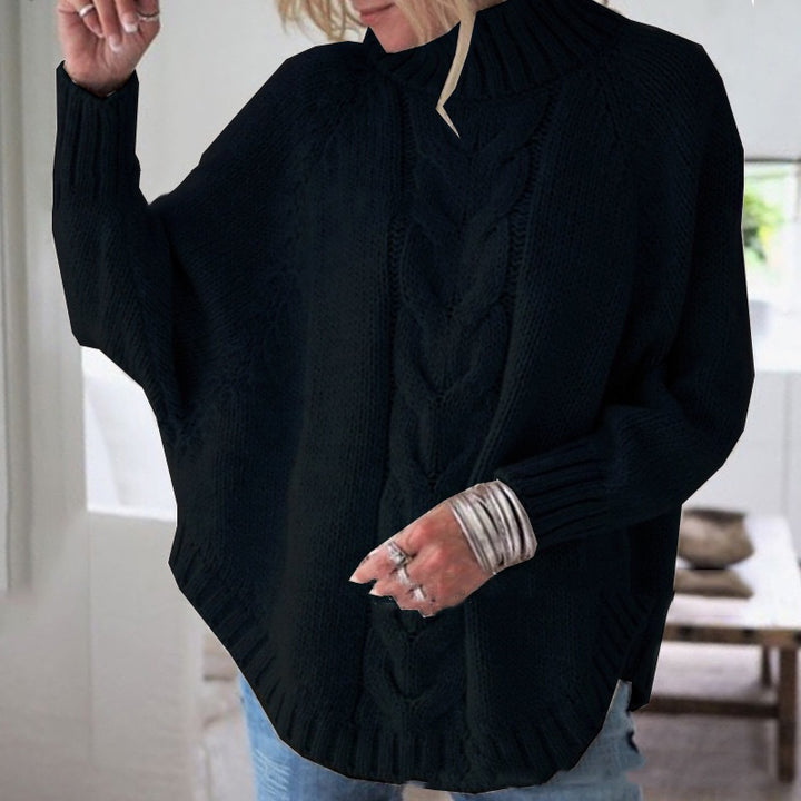 Pull femme avec col haut et design en cable Chic & Stil