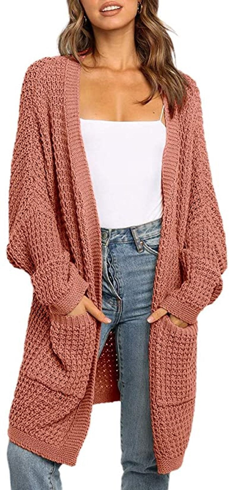 Thick knitted jacket for women with deep pockets and casual fit Lune London