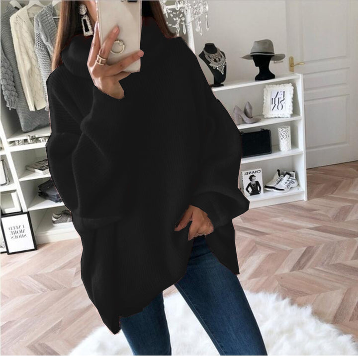 Thick knit sweater for women with high collar and oversized fit Lune London