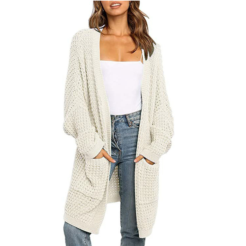 Thick knitted jacket for women with deep pockets and casual fit Lune London