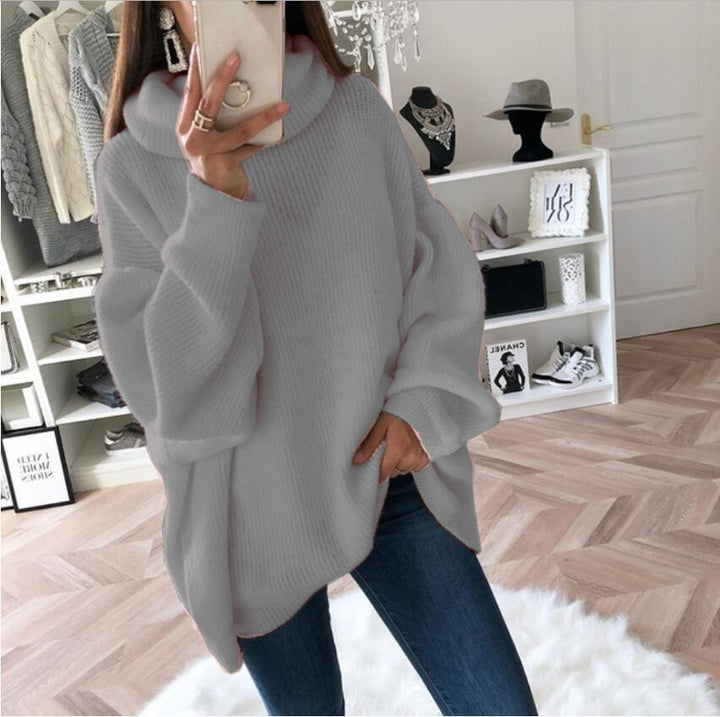 Thick knit sweater for women with high collar and oversized fit Lune London