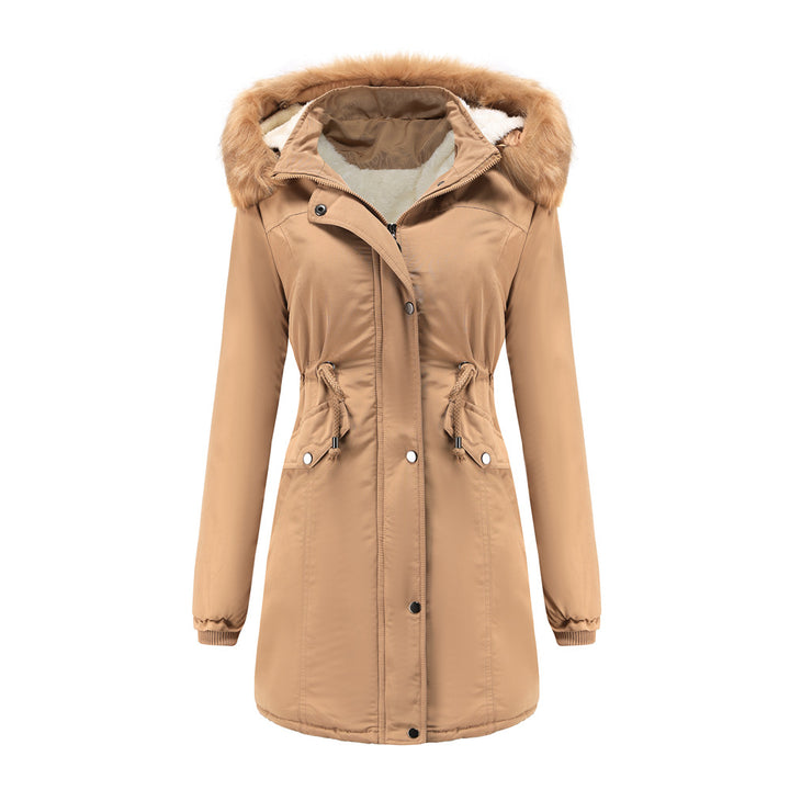 Fashionable functional jacket for women with removable hood and cozy faux fur Lune London
