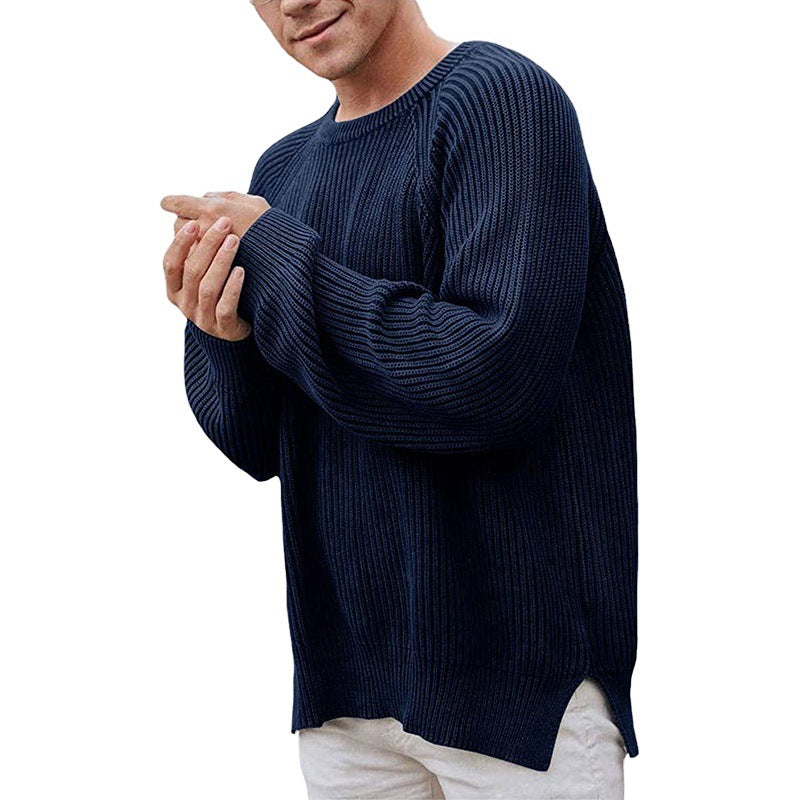 Casual knit sweater for men with ribbed structure and comfortable fit Lune London