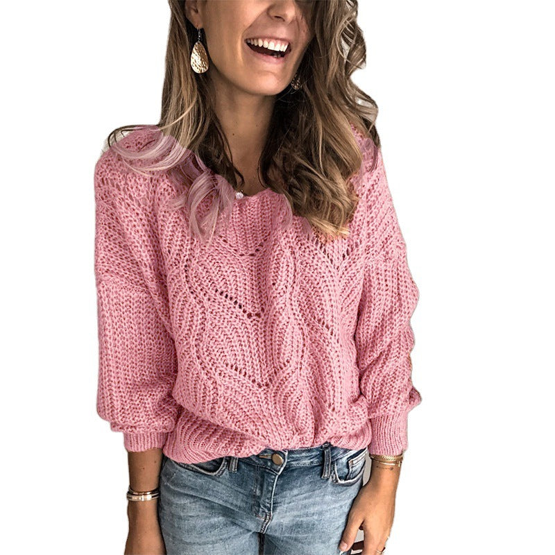 Women chunky knit sweater with cable pattern Lune London