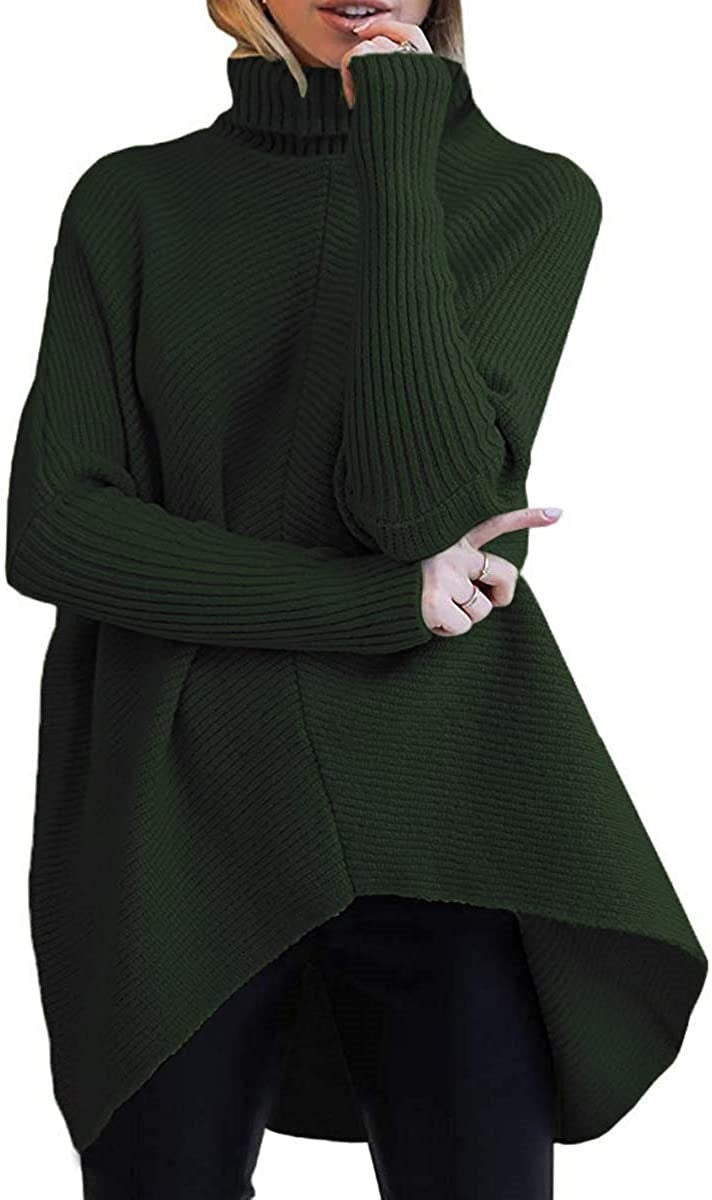 Oversized knit sweater for women with a high collar and structured design Lune London