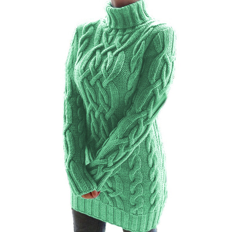 Knitted sweater for women with turtleneck and Lune London structured pattern