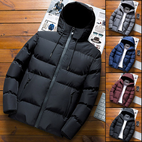Insulated outdoor jacket for men with removable hood Amarae