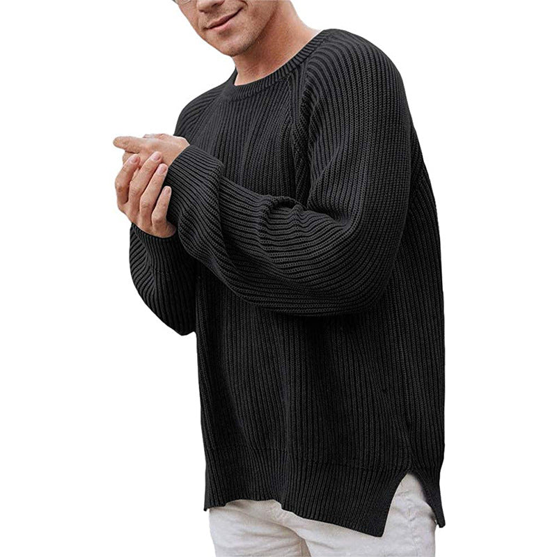 Casual knit sweater for men with ribbed structure and comfortable fit Lune London