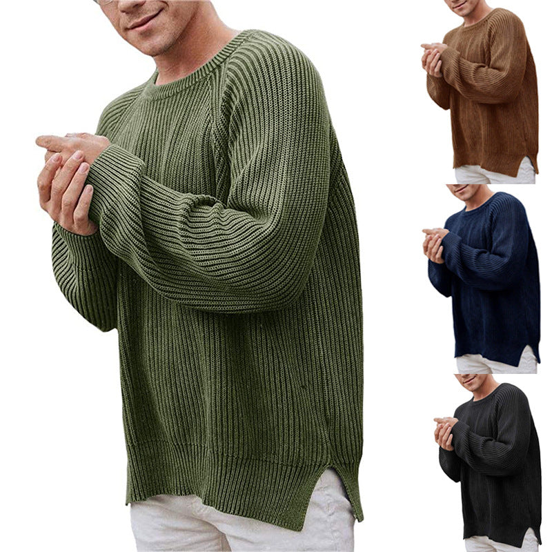 Casual knit sweater for men with ribbed structure and comfortable fit Lune London