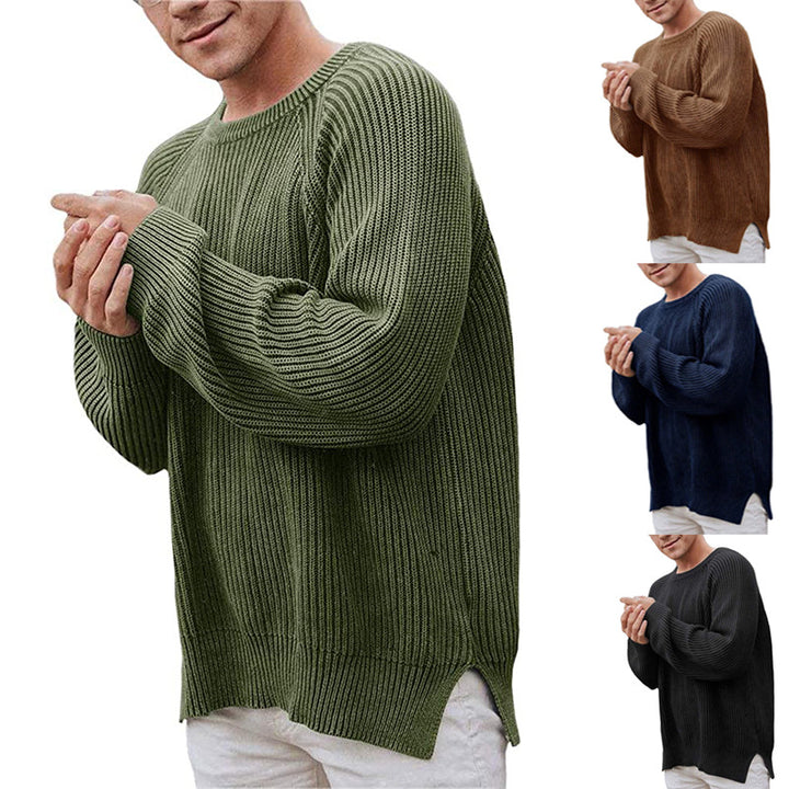 Casual knit sweater for men with ribbed structure and comfortable fit Lune London