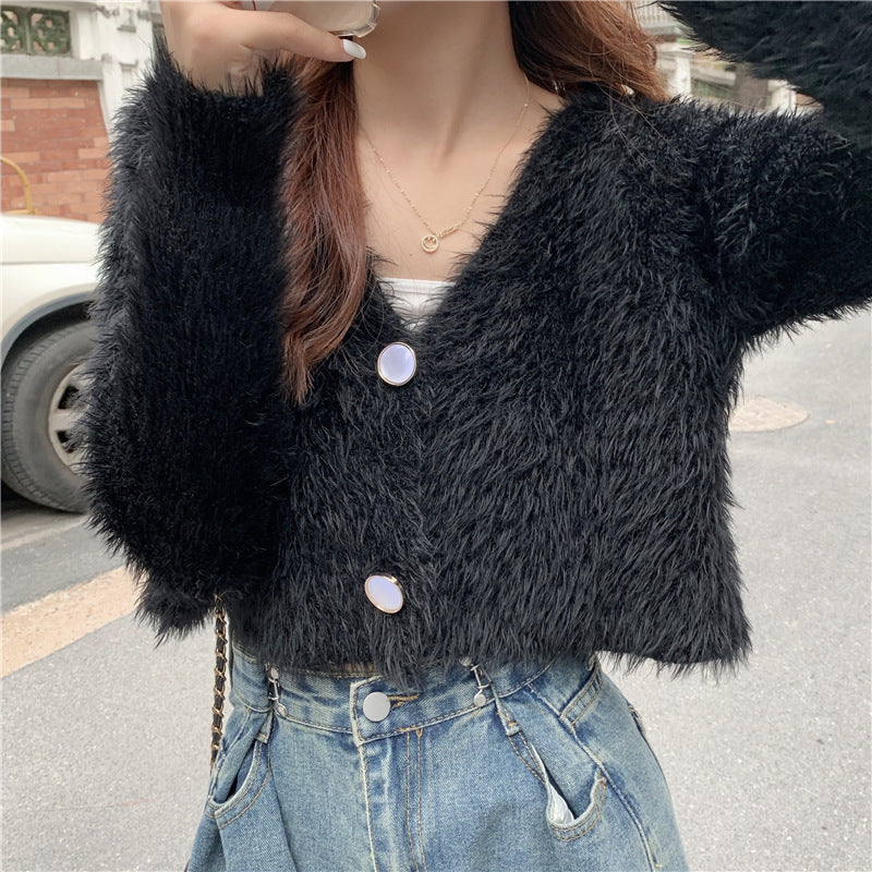 Gilet Cozy pour femmes avec décolleté en V et détails de boutons Chic & Stil