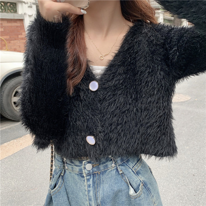 Gilet Cozy pour femmes avec décolleté en V et détails de boutons Chic & Stil