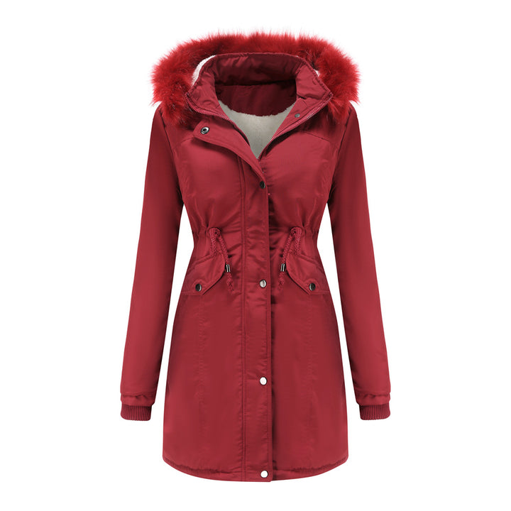 Fashionable functional jacket for women with removable hood and cozy faux fur Lune London