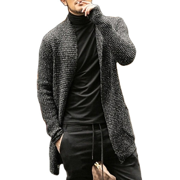 Thick knit cardigan for men with open design and modern details Lune London