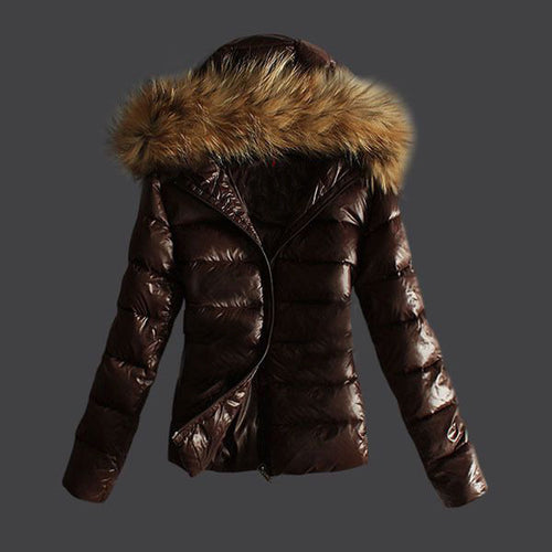 Quilted jacket for women with removable faux fur collar and modern cut Amarae