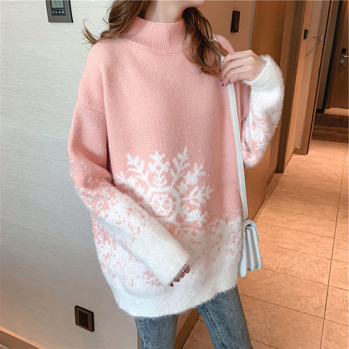 Amarae women's sweater with snowflake pattern