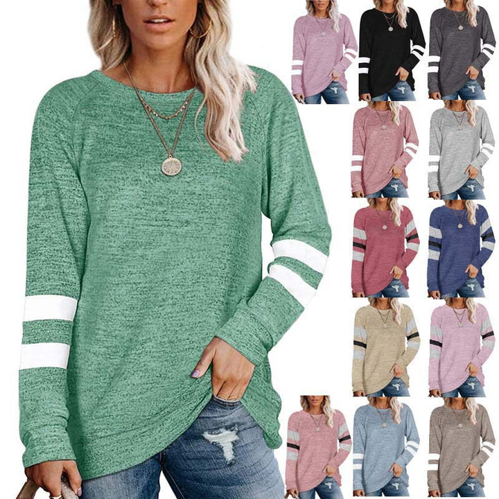 Casual long sleeve t-shirt for women with contrasting sleeve details Lune London