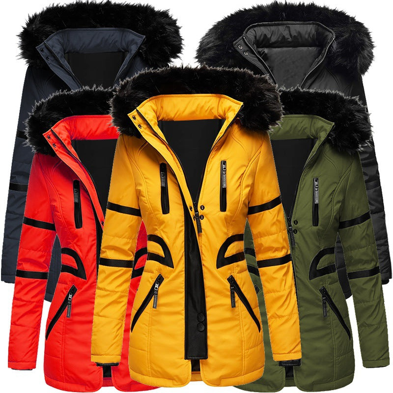 Ladies functional parka with removable hood and trendy faux fur trim Lune Londonl