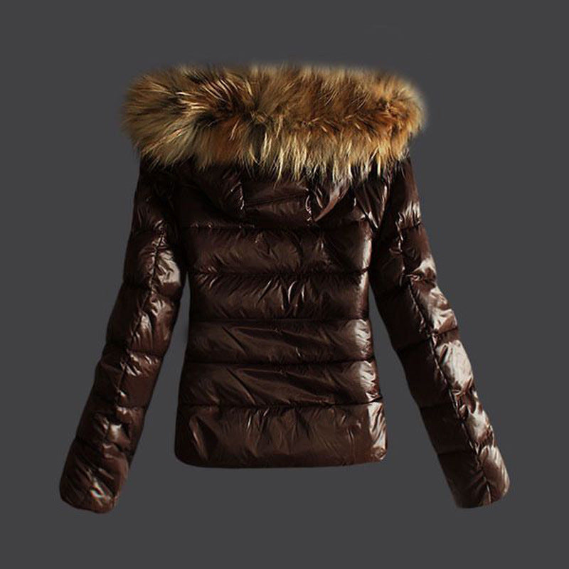 Quilted jacket for women with removable faux fur collar and modern cut Lune London