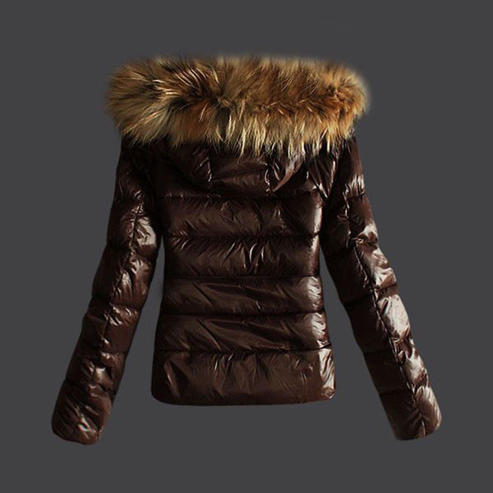 Quilted jacket for women with removable faux fur collar and modern cut Lune London