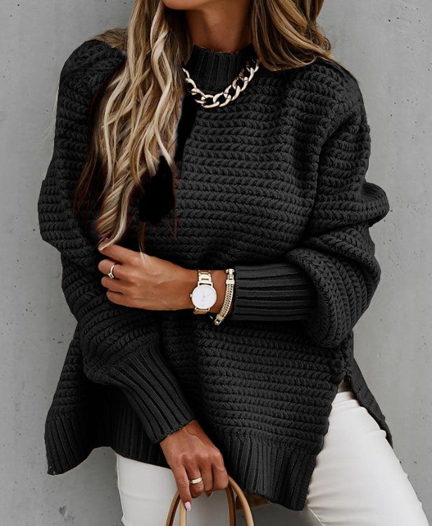 Ladies Soft Knit Sweater with Trendy Textured Pattern Lune London