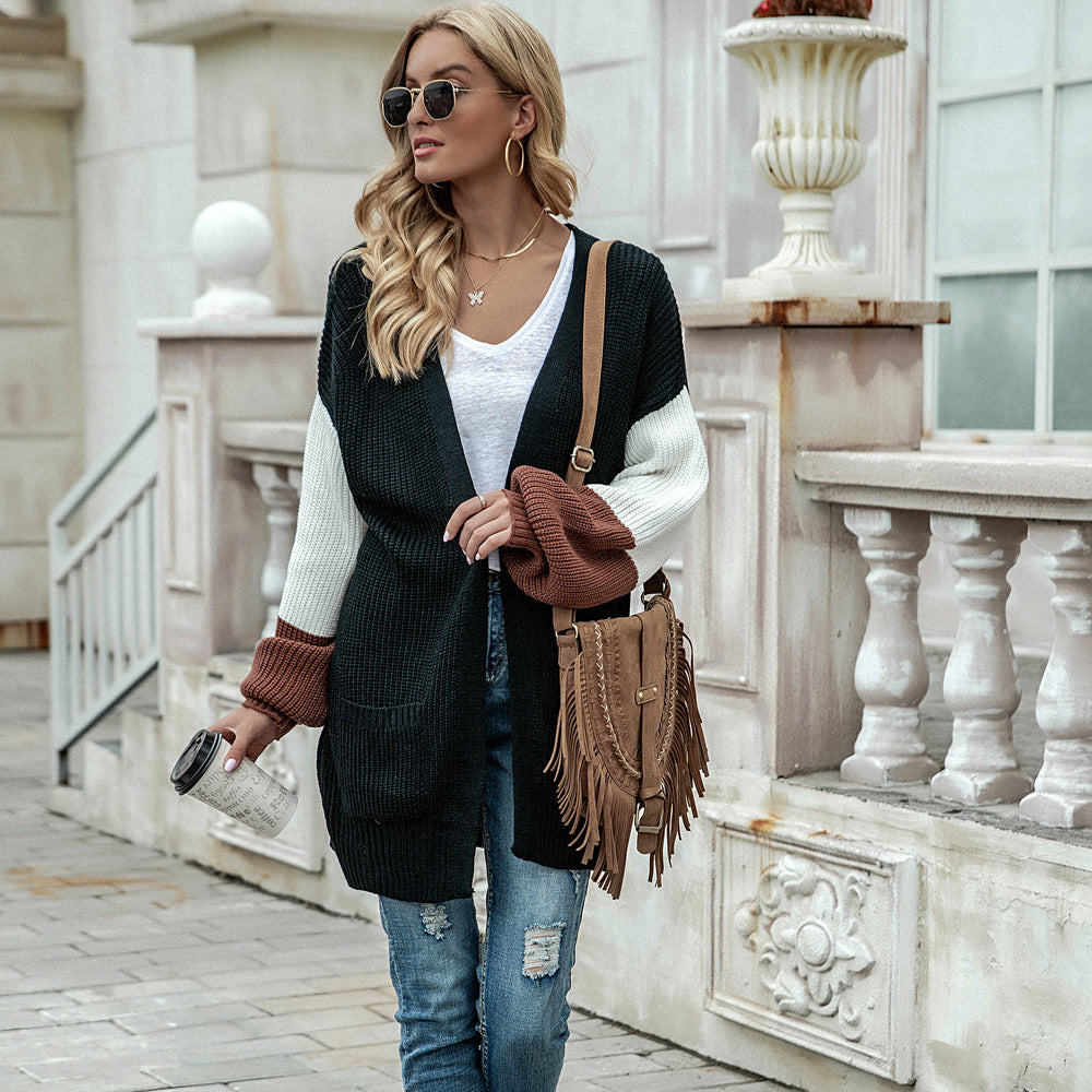Manteau cardigan décontracté pour femmes avec une coupe décontractée et des poches Chic & Stil