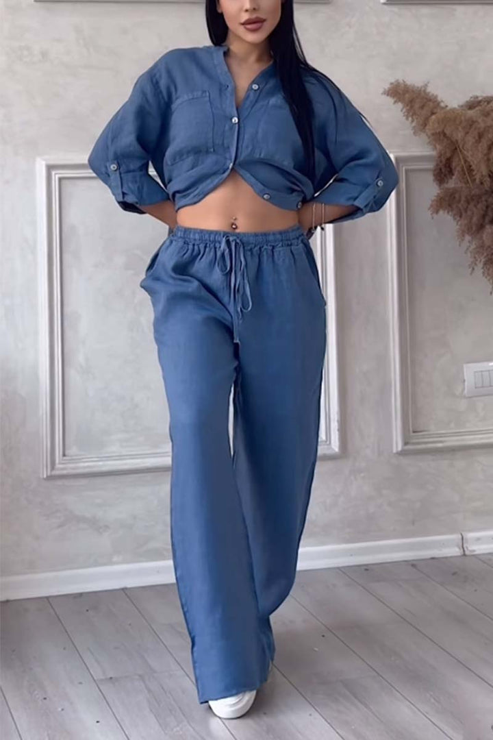 Lune London | Two-Piece Set with Pants Made of Cotton and Linen