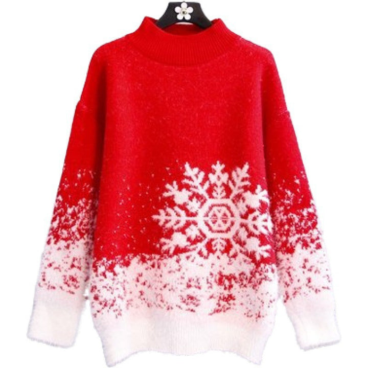 Lune London Women's Winter Sweater with Snowflake Patterns